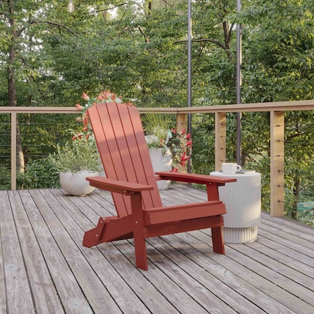 Flash Furniture All-Weather Folding Adirondack Chair in Red JJ-C14505-RED-GG